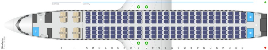 China Eastern Boeing 737-800 салон сұлбасы: 158 орын
